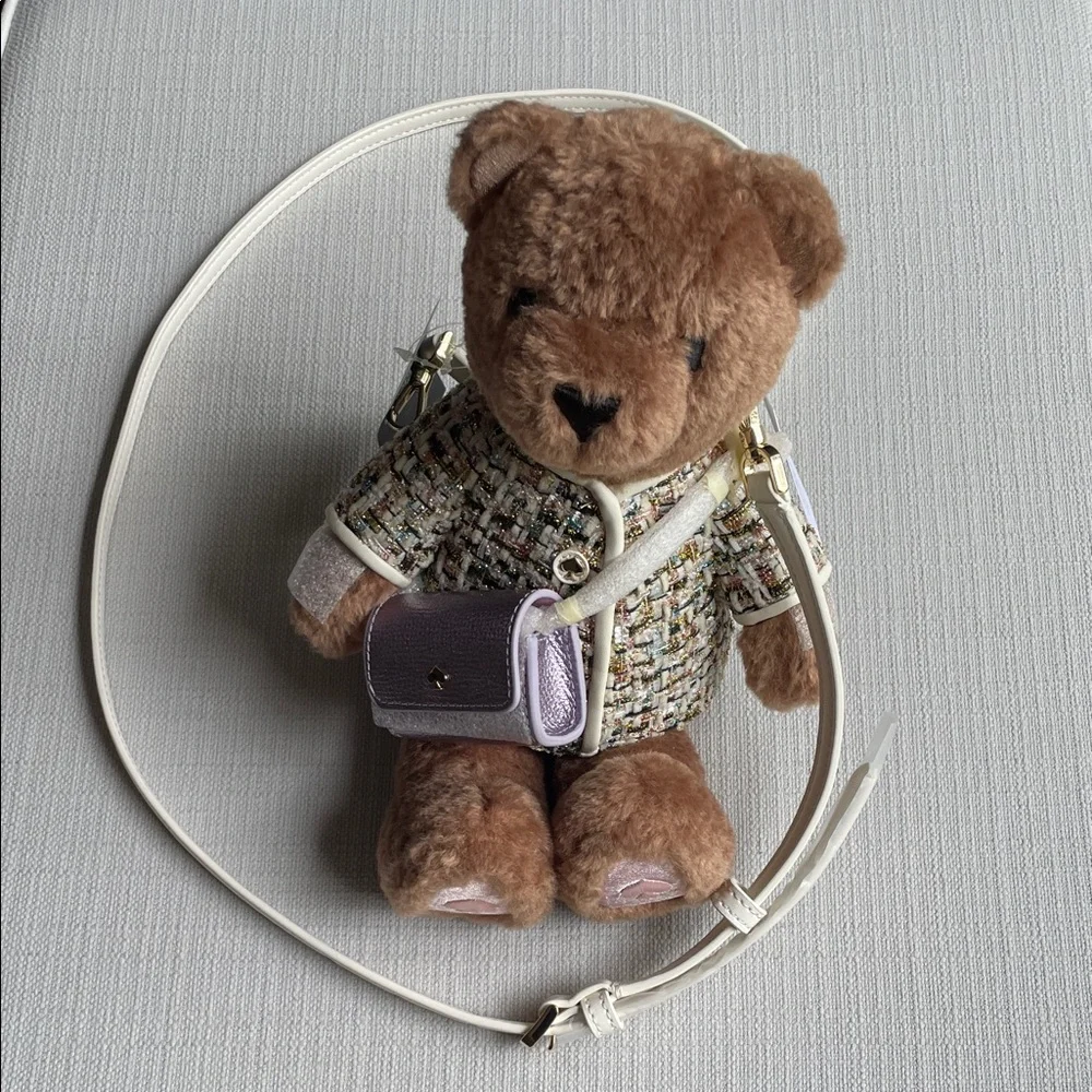 Kate spade 3d teddy bear KI972 Katey bear tweed crossbody bag
